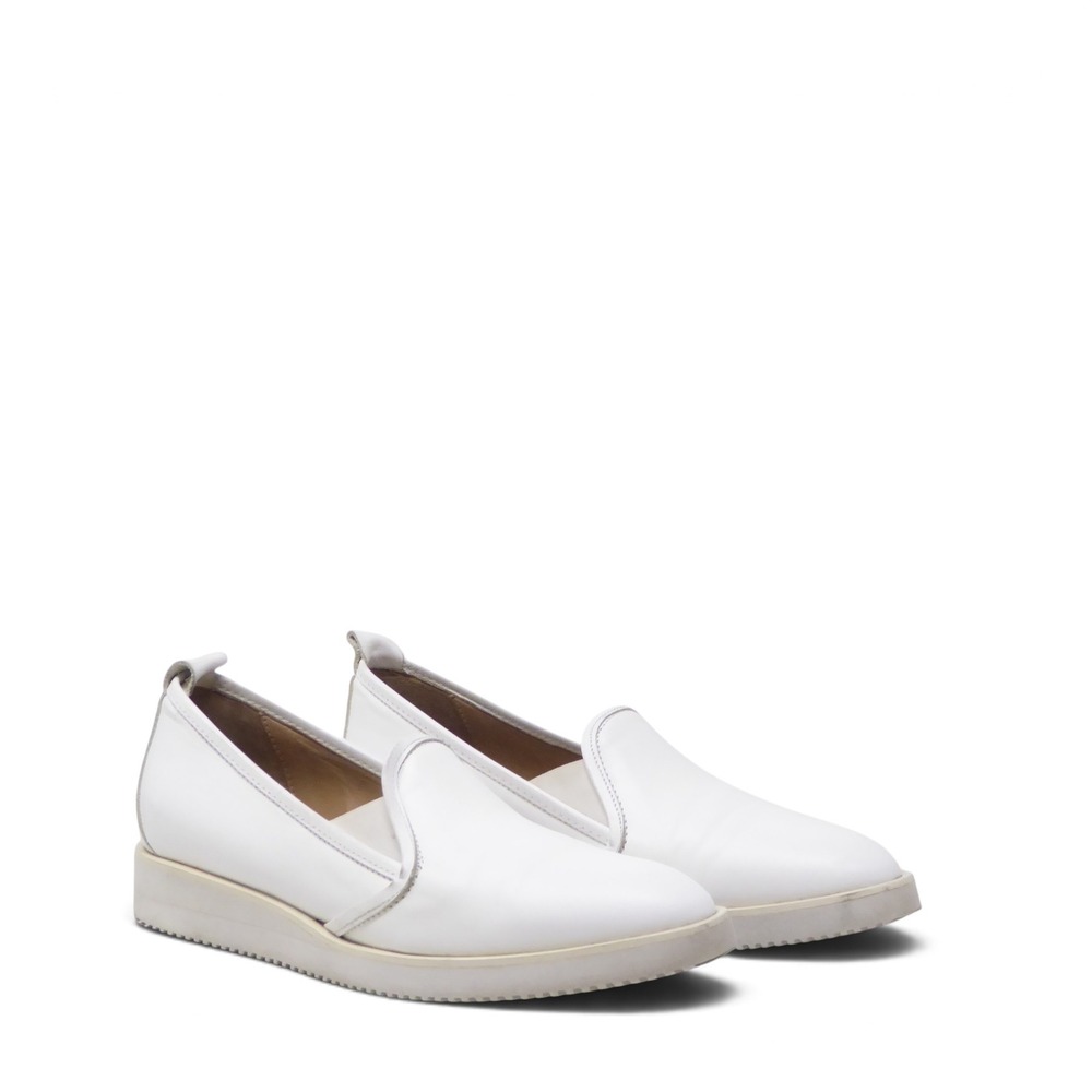 Everlane Womens The Street Shoe Sneakers White Leather Slip On Pointed Toe 8